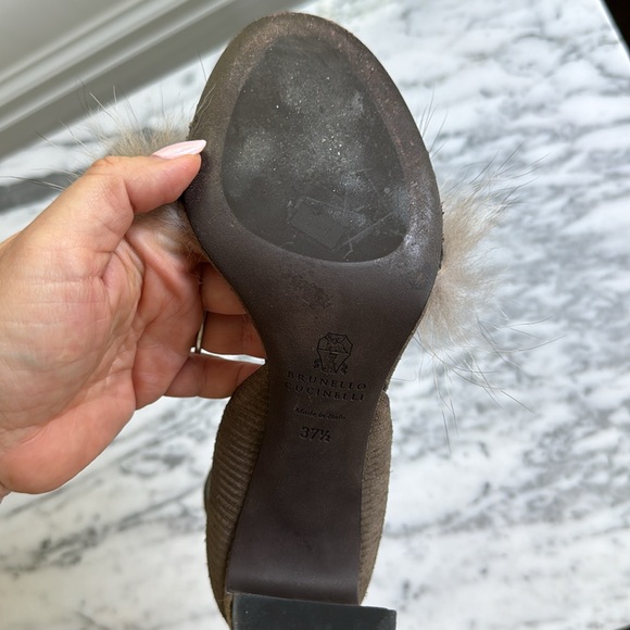 Brunello cucinelli suede fur Mary Jane shoes NEVER WORN - Picture 10 of 11